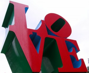 A statue in Philly's Love Park