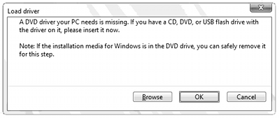 Windows 8 DVD driver error picture