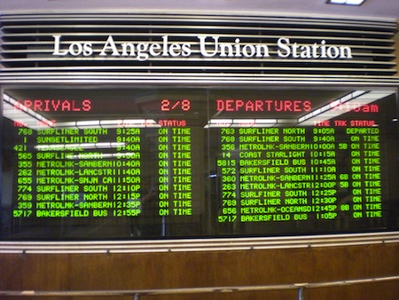 Schedule Board at Union Station Picture Los Angelese